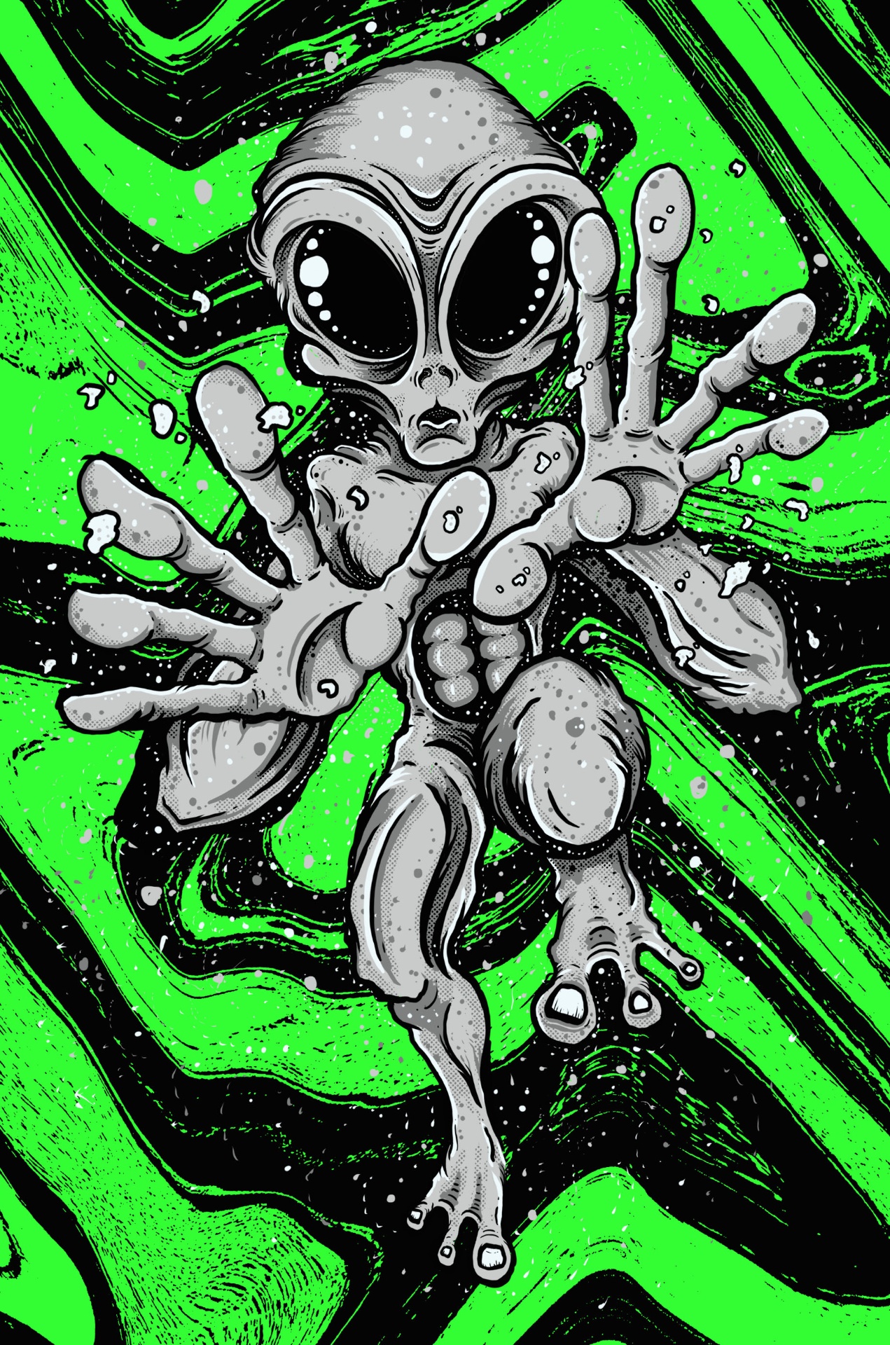 Extraterrestrial (Alien) - Cryptid Empire - Original Artwork by David J. Hardie