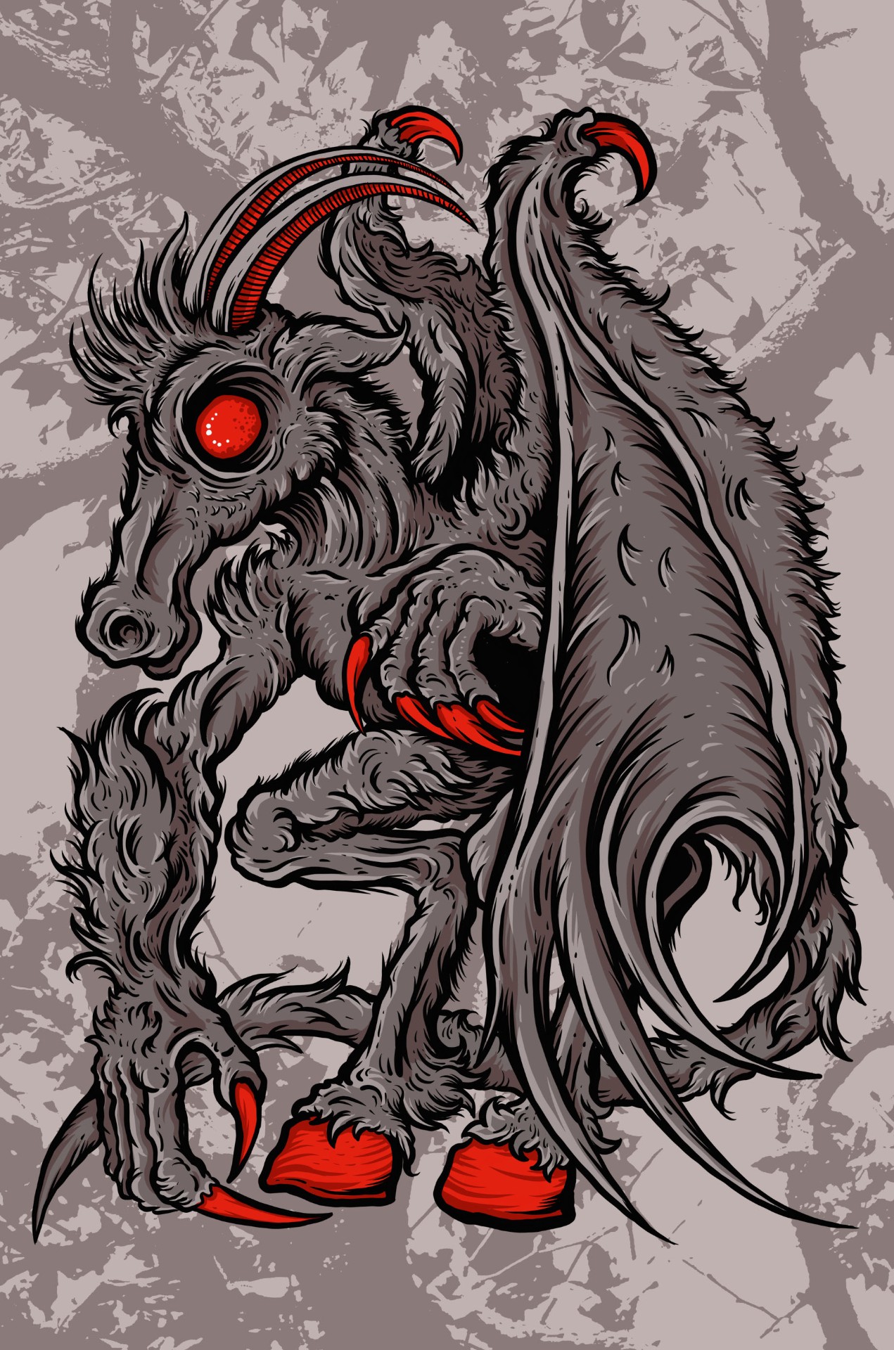 Jersey Devil - Cryptid Empire Jersey Devil Alternate Illustration - Cryptid Empire - Artwork by David J. Hardie