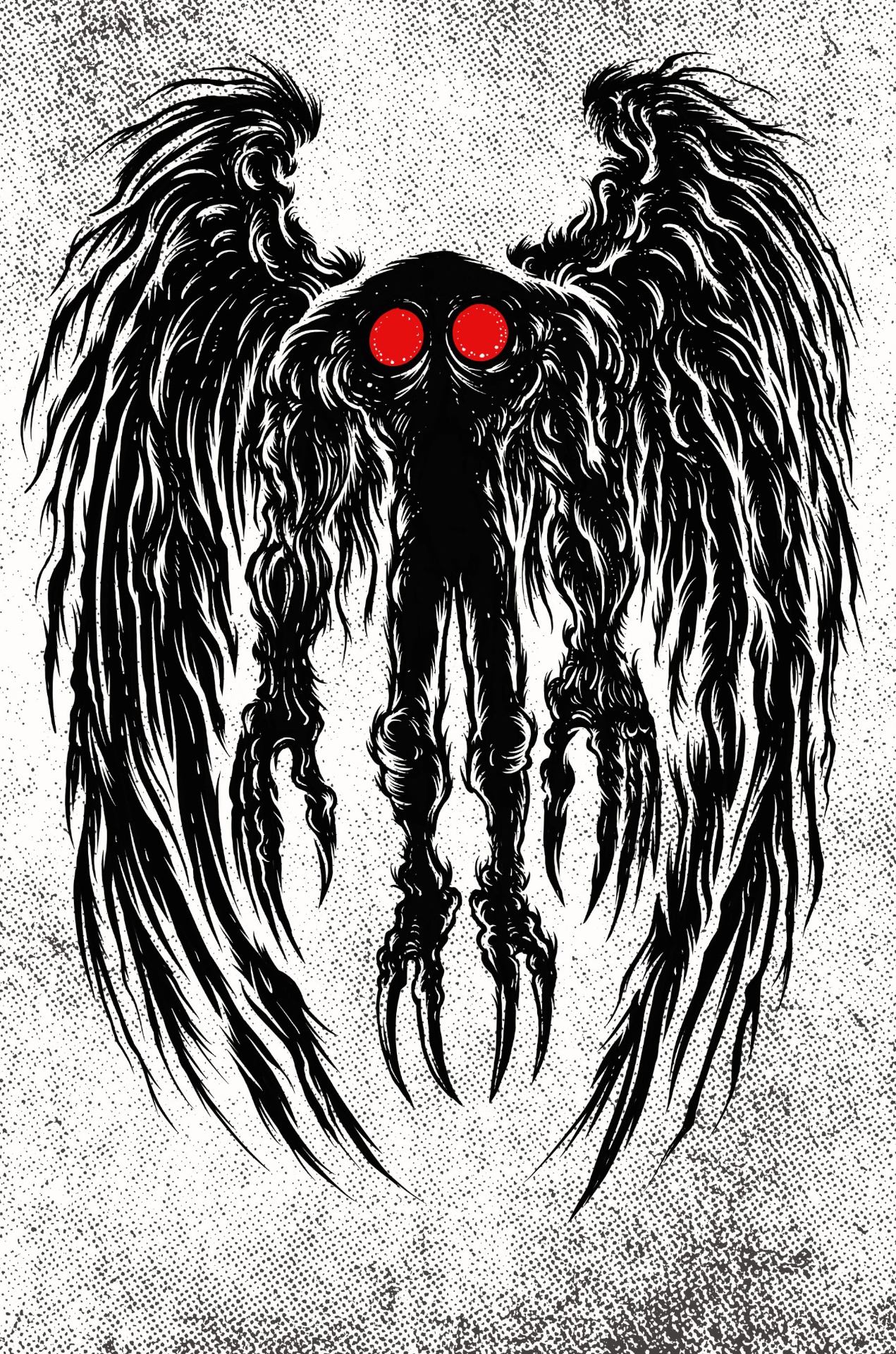 Mothman Alternate Illustration - Cryptid Empire - Artwork by David J. Hardie
