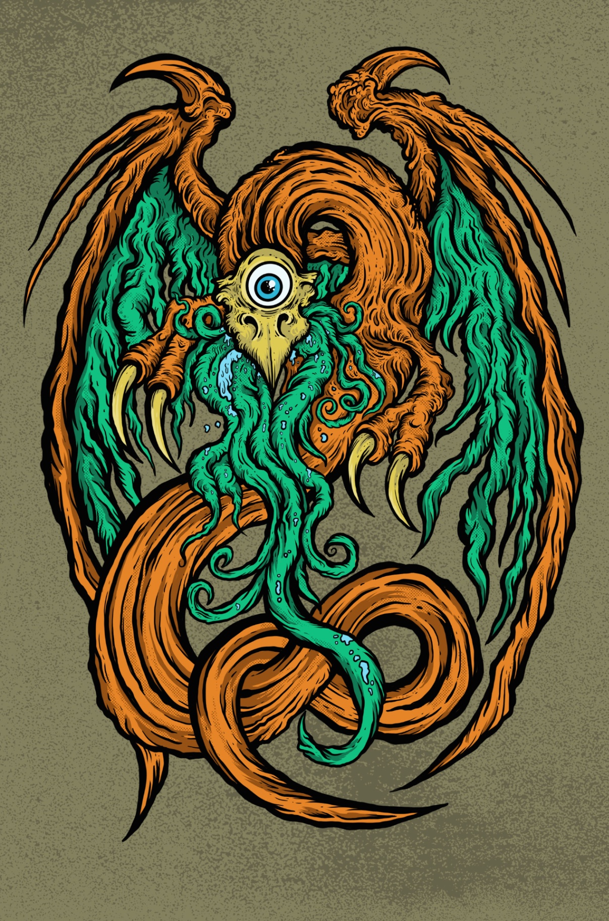 Snallygaster - Cryptid Empire - Original Artwork by David J. Hardie