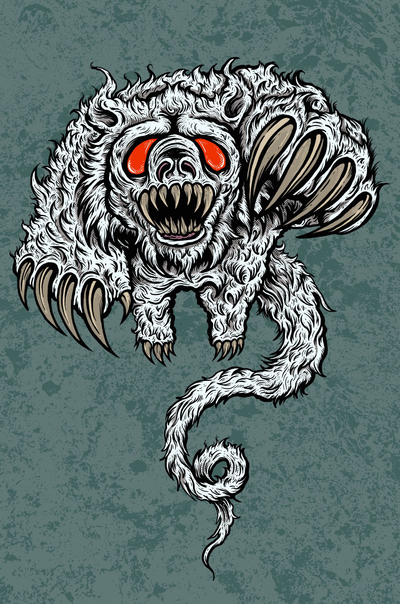 West Virginia White Thing - Cryptid Empire - Original Artwork by David J. Hardie